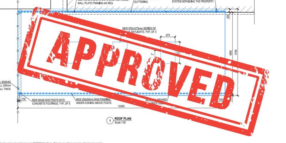 Approved council plans for a patio cover project in Berowra by Emanate & Co.