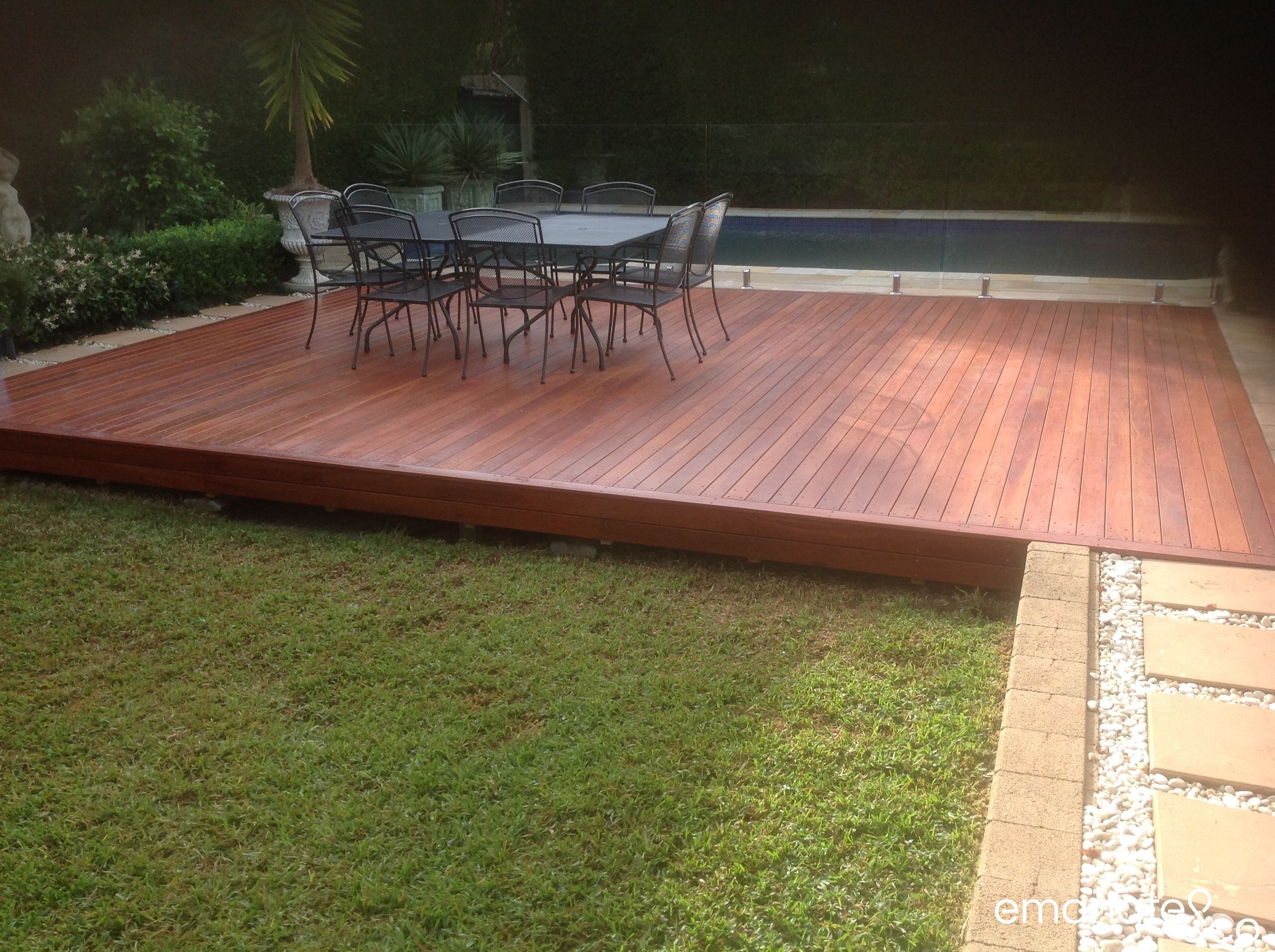 Timber deck low to ground