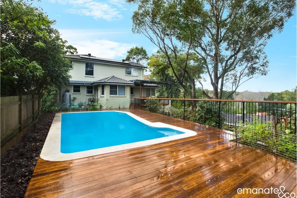 North Turramurra Poolside timber deck Emanate & Co