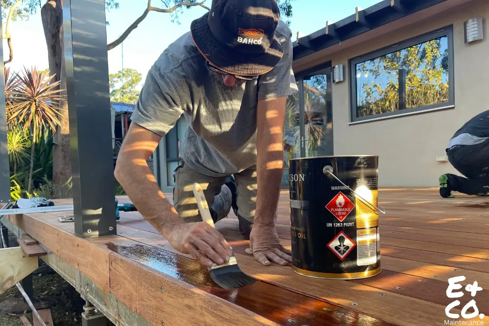 Professional timber deck reoiling in Sydney by E&Co Maintenance for a refreshed outdoor space.