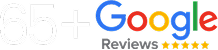65 plus Google reviews badge with five star rating