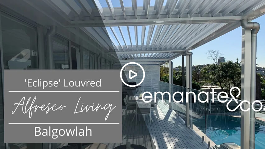 Video thumbnail for Eclipse opening louvred roof alfresco living deck build in Balgowlah Heights by Emanate and Co.
