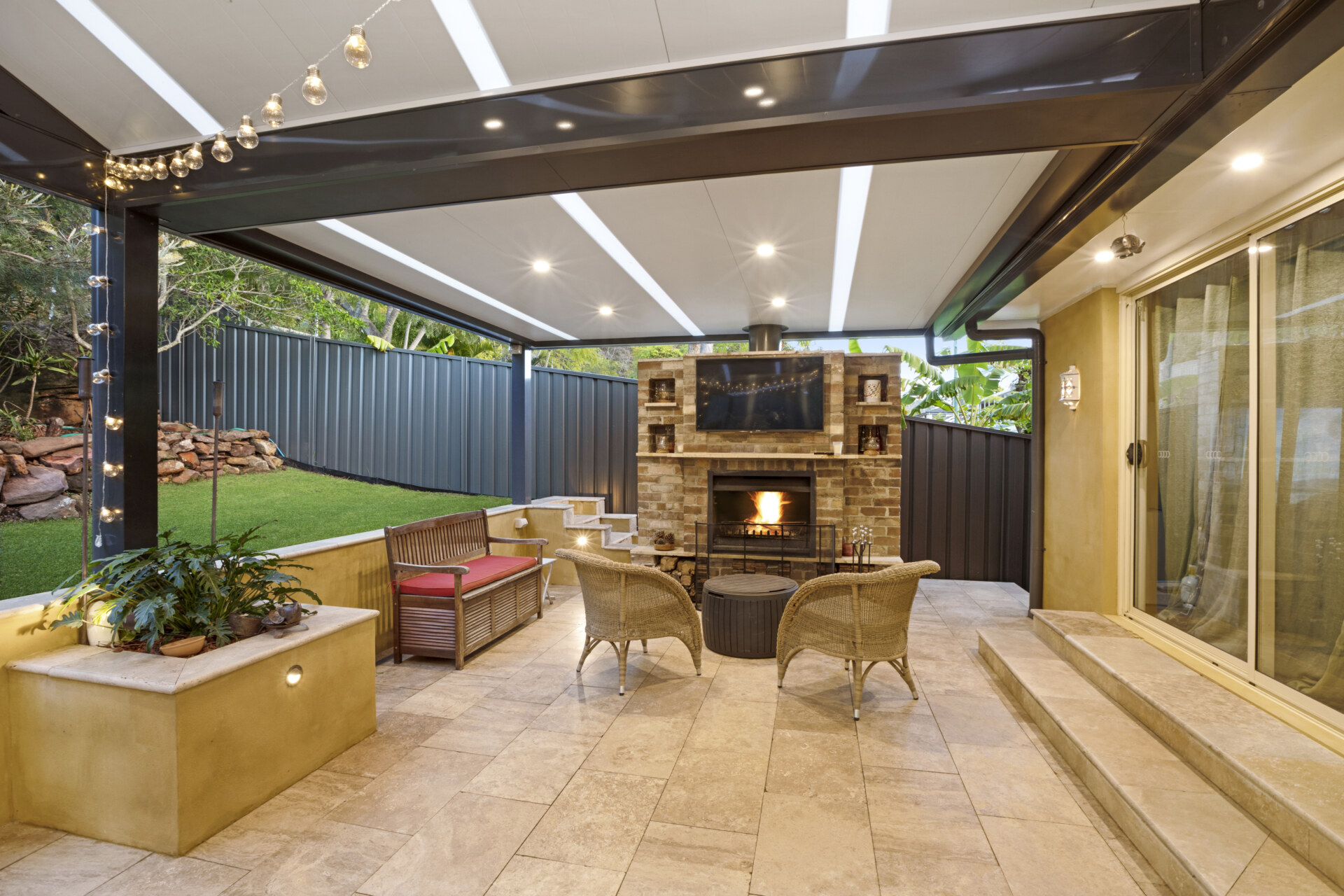 outdoor room fireplace